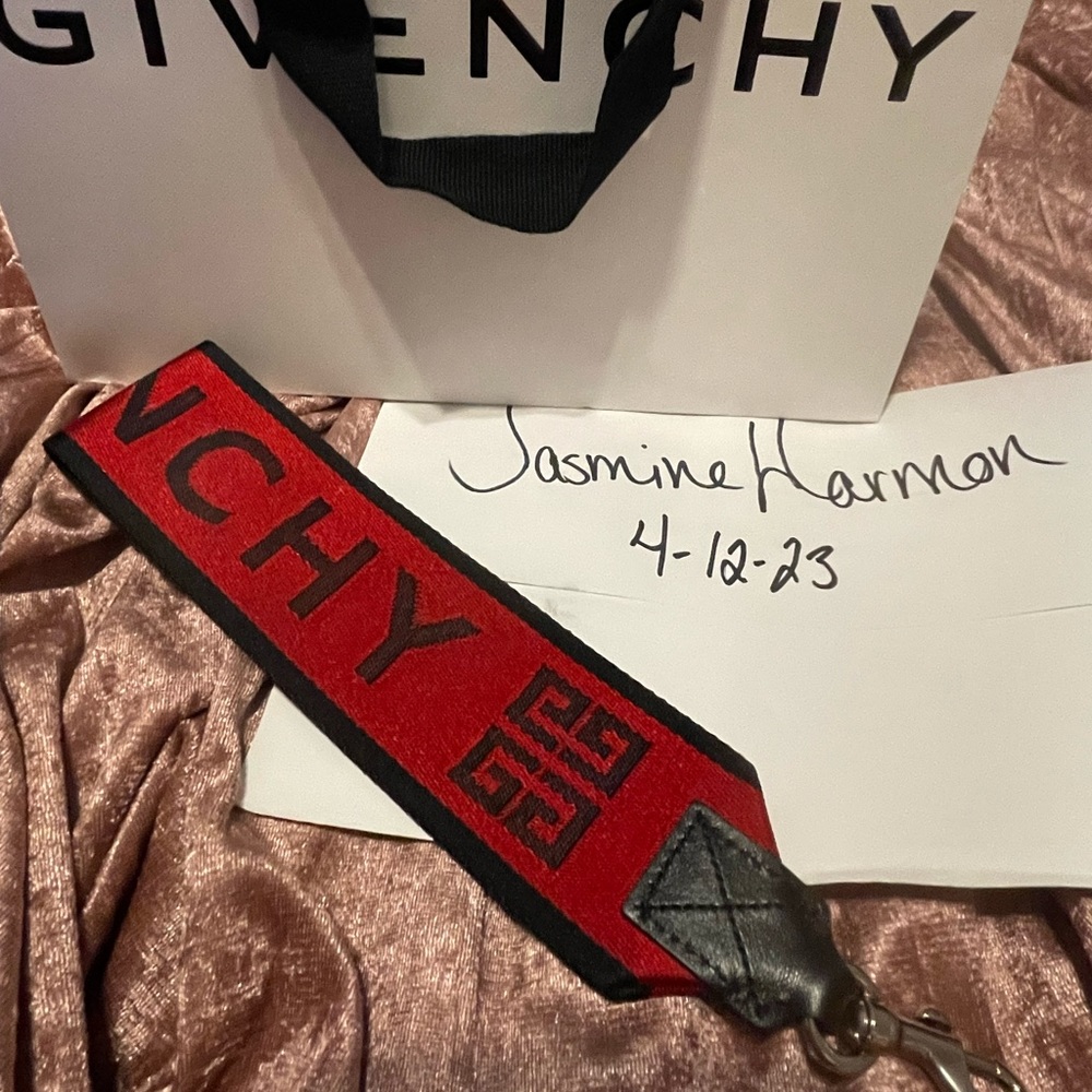 Men’s Givenchy wrist strap- red and black